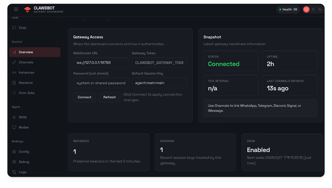 OpenClaw Gateway 控制台预览